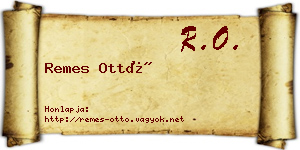 Remes Ottó névjegykártya